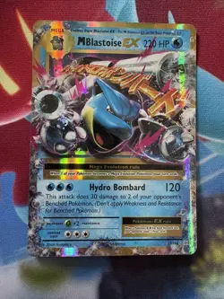M Blastoise EX 22/108 Holo EX Rare Evolutions Pokemon Card Near Mint - Image 1