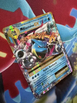 M Blastoise EX 22/108 Holo EX Rare Evolutions Pokemon Card Near Mint - Image 3