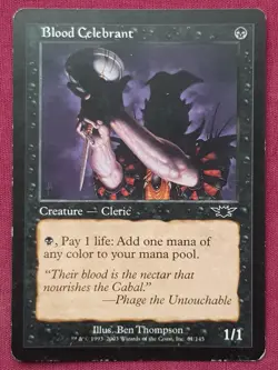 Magic The Gathering LEGIONS BLOOD CELEBRANT black card MTG - Image 1