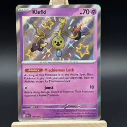 Pokemon 159/091 Klefki Card Paldean Fates Rare Holo NM - Image 2