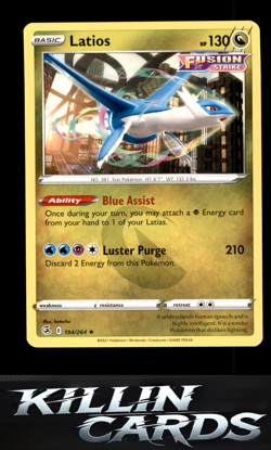 Latios 194/264 Pokemon Rare SWSH08: Fusion Strike Card NM - Image 1