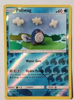 POKEMON CARD POLIWAG REVERSE HOLO 30/149 MODERATE PLAY 2017 - Image 1