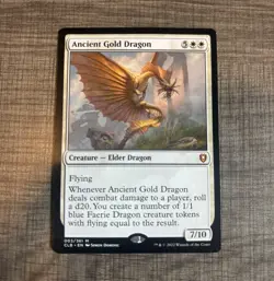 Wizards of the Coast MTG Ancient Gold Dragon CLB Mythic White 2022 003/361 - Image 1