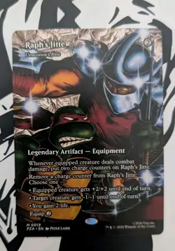 MTG *BORDERLESS* Teenage Mutant Turtles RAPH'S JITTE ( Umezawa's Jitte ) NM - Image 1