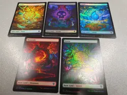 5 x FOIL FULL VARIANT ART LANDS COMPLETE SET ENG - MTG DOMINARIA UNITED NM - Image 1