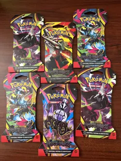 Pokemon Pitch Black Sleeved Booster Pack x1 - Image 1