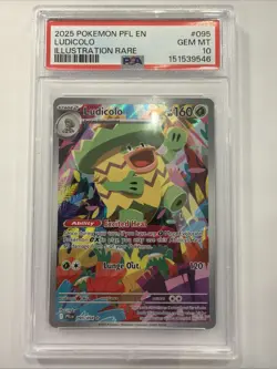 PSA 10 Ludicolo 095/094 Pokemon Phantasmal Flames PFL Illustration Rare 2025 - Image 1