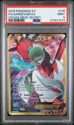 POKEMON GARDEVOIR EX 116/114 SECRET STEAM SIEGE FULL ART GOLD BORDER 2016 PSA 9 - Image 1