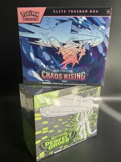 Pokemon TCG Chaos Rising Elite Trainer Box ETB + Pokemon TCG Perfect Order ETB - Image 1