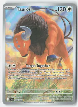 Tauros 096/086 Holo Illustration Rare Chaos Rising Pokemon Near Mint - Image 1