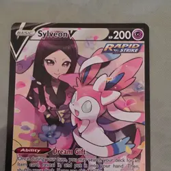 Pokemon Co. Sylveon V Rapid Strike Holo Basic 200 HP Rare Sword & Shield Eng - Image 1