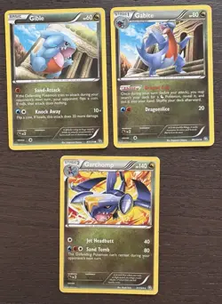 Gible 87/124 Gabite 89/124 Garchomp Non-Holo 91/124 HP Lot Pokemon TCG - Image 1