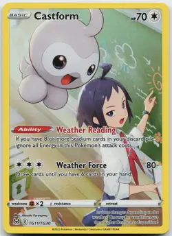 Castform TG11/TG30 Holo Trainer Gallery Rare Lost Origin Trainer Gallery NM j - Image 1