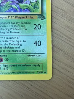 Pokemon TCG 1st Edition Butterfree 33/64 Jungle Regular 1999 WOTC - Image 4