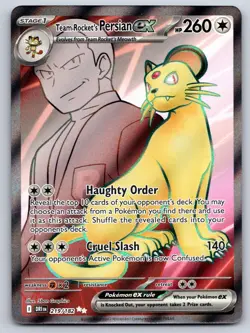 Team Rocket's Persian ex 219/182 Ultra Rare Destined Rivals Pokemon Holo NM - Image 1