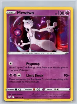 Mewtwo 059/159 Holo Rare Crown Zenith Pokemon Near Mint - Image 1
