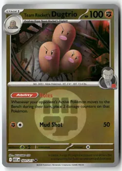 Team Rocket's Dugtrio Energy Symbol 101/217 Ascended Heroes Pokemon Reverse NM - Image 1