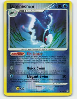 2008 Pokemon, Stormfront, #4/100 Lumineon, Reverse Holo Rare - Image 1