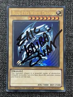 Yu-Gi-Oh!TCG Blue-Eyes White Dragon CT13-EN008 Autographed By Eric Kaira Stuart - Image 1