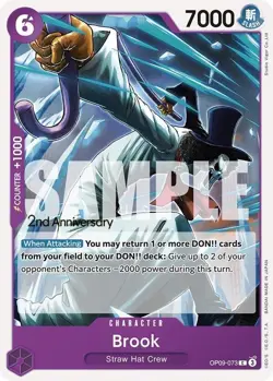One Piece TCG Brook OP09-073 2nd Anniversary NM English - Image 1