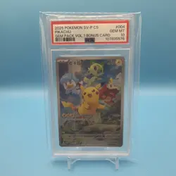 2025 POKEMON SIMPLIFIED CHINESE SV-P PROMO #004 PIKACHU GEM PACK VOL.1 PSA 10 - Image 1
