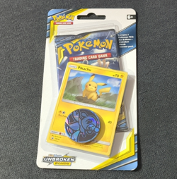Pokemon TCG Sun & Moon Unbroken Bonds 1-Pack Booster Blister Pikachu Promo Coin - Image 1