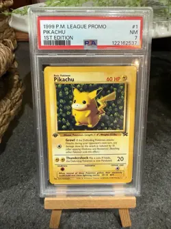 1999 P.M. League Promo Pokemon Ivy Pikachu 1st Edition Error #1 PSA 7 Black Star - Image 1