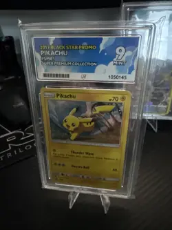 Pokemon Pikachu TCG SM81 Black Star Promo Holo Card Ace 9 POP 1 - Image 1