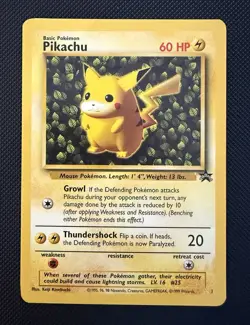 Pokemon TCG Pikachu #1 WOTC Black Star Promo LP+ - Image 1