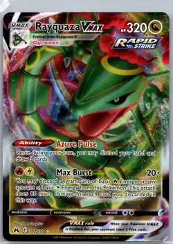 Rayquaza VMAX 102/159 Holo VMAX Rare Crown Zenith Pokemon Near Mint - Image 1
