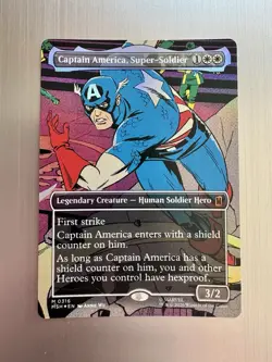 Captain America, Super-Soldier - 316 - MTG: Marvel Super Heroes -Borderless FOIL - Image 1