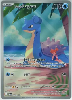 Pokemon TCG Misty's Lapras Destined Rivals Illustration Rare 194/182 0208 - Image 1