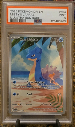Pokemon TCG Misty's Lapras 194/182 Destined Rivals Illustration Rare Holo PSA 9 - Image 1