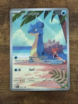 Pokemon TCG Destined Rivals Misty's Lapras Illustration Rare Card 194/182 NM/M - Image 1
