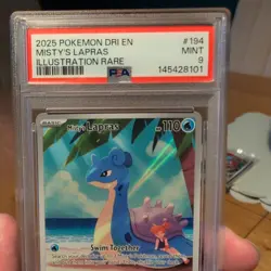 Pokemon TCG Misty's Lapras 194/182 Destined Rivals Illustration Rare Card PSA 9 - Image 2