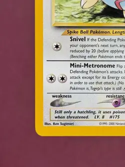 Pokemon 2000 Black Star Promo #30 Togepi, Wizards of the Coast WOTC Vintage NM - Image 5