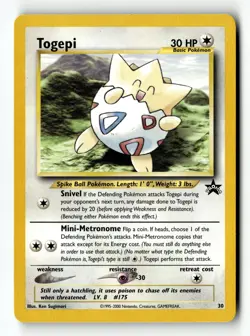Pokemon Card Togepi LP WoTC Promo 30/53 (3) - Image 1