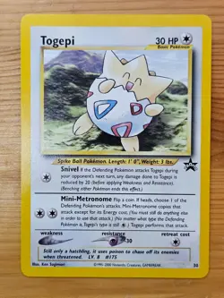 Pokemon TCG Togepi Black Star Promo 30 LP/NM WOTC. - Image 1