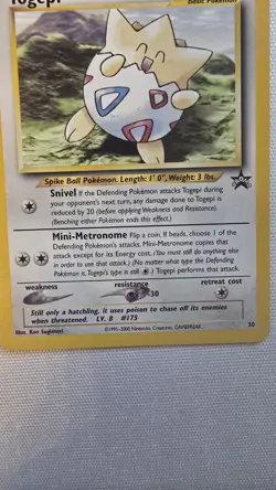 Pokemon TCG Togepi Wizards Black Star Promos 30 Regular Promo Promo - Image 3