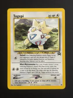 Wizards Pokemon TCG Togepi 30/53 Wotc Promo Regular HP30 English Sugimori - Image 2