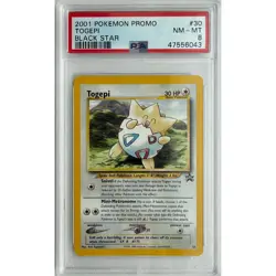 PSA 8 NEAR MINT Togepi 30 Pokemon 2001 Black Star Promo Graded Card - Image 1