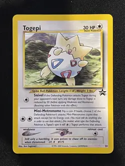 Pokemon - Togepi 30 MP Wizards Black Star Promo Card TCG Non Holo - Image 1
