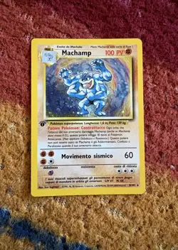 First Edition Base Set Machamp 8/102 Italian Pokemon Card HP - Image 1