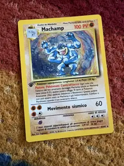First Edition Base Set Machamp 8/102 Italian Pokemon Card HP - Image 2