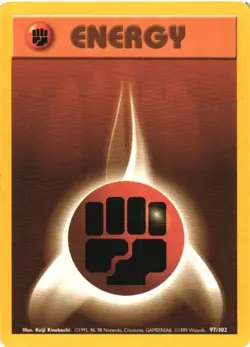 Fighting Energy 97/102 Base Set 1999 Pokemon Game Card WOTC - Image 1