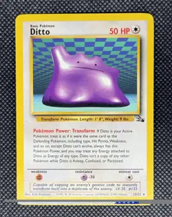 Ditto Fossil Unlimited Non-Holo Rare 18/62 Pokemon Card TCG LP - Image 1