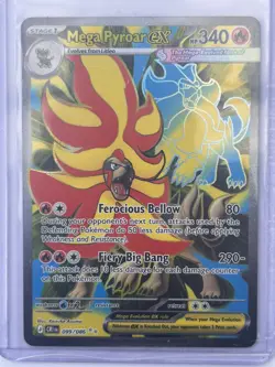 Mega Pyroar EX 099/086Chaos rising illustration TCG card - Image 1