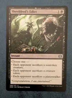 MTG Phyrexia: All will be One Uncommon SHEOLDRED'S EDICT NM - Image 1