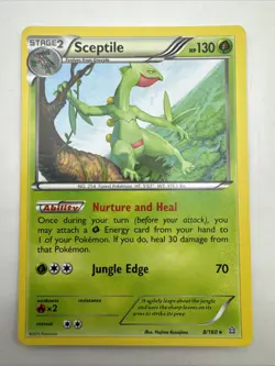 Pokemon TCG Sceptile Primal Clash Card 8/160 Regular Rare - Image 1