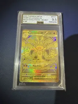 The Pokemon Company M Mega Lucario EX 188/132 Secret Holo ENG AGS 9.5 - Image 1